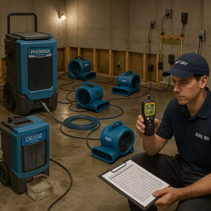 Structural Drying and Dehumidification process in South Bound Brook, NJ